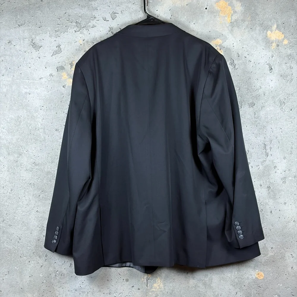 Haggar Tailored Fit Blazer Jacket Mens 58R Black Lined Single Breasted Formal